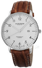 Akribos XXIV Retro Hvit/Lær Ø40 mm Akribos XXIV Retro Hvit/Lær Ø40 mm