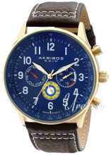 Akribos XXIV Explorer Blå/Lær Ø44 mm Akribos XXIV Explorer Blå/Lær Ø44 mm