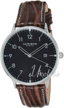 Akribos XXIV Retro Sort/Lær Ø40 mm Akribos XXIV Retro Sort/Lær Ø40 mm