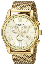Akribos XXIV Chronograph Champagnefarget/Gulltonet stål Ø45 mm Akribos XXIV Chronograph Champagnefarget/Gulltonet stål Ø45 mm