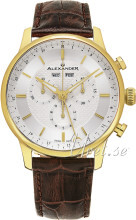 Alexander Statesman Sølvfarget/Lær Ø42 mm Alexander Statesman Sølvfarget/Lær Ø42 mm
