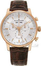 Alexander Statesman Sølvfarget/Lær Ø42 mm Alexander Statesman Sølvfarget/Lær Ø42 mm