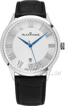 Alexander Statesman Sølvfarget/Lær Ø42 mm Alexander Statesman Sølvfarget/Lær Ø42 mm