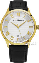 Alexander Statesman Sølvfarget/Lær Ø42 mm Alexander Statesman Sølvfarget/Lær Ø42 mm