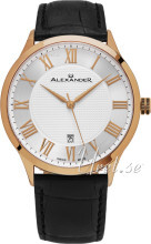 Alexander Statesman Sølvfarget/Lær Ø42 mm Alexander Statesman Sølvfarget/Lær Ø42 mm