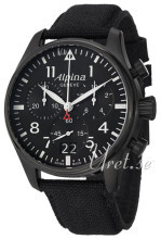 Alpina Startimer Sort/Lær Ø44 mm Alpina Startimer Sort/Lær Ø44 mm