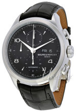 Baume & Mercier Clifton Sort/Lær Ø43 mm Baume & Mercier Clifton Sort/Lær Ø43 mm