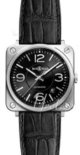 Bell & Ross BR S Mecanique Sort/Lær Ø39 mm Bell & Ross BR S Mecanique Sort/Lær Ø39 mm