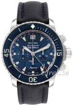 Blancpain Fifty Fathoms Blå/Lær Ø45 mm Blancpain Fifty Fathoms Blå/Lær Ø45 mm
