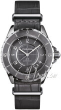 Chanel J12 Grå/Lær Ø38 mm Chanel J12 Grå/Lær Ø38 mm