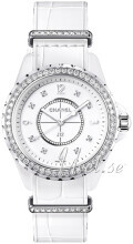 Chanel J12 Hvit/Lær Ø33 mm Chanel J12 Hvit/Lær Ø33 mm