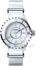 Chanel J12 Hvit/Lær Ø33 mm Chanel J12 Hvit/Lær Ø33 mm