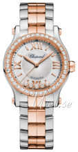 Chopard Happy Sport 30 MM Automatic Sølvfarget/18 karat rosé gul Chopard Happy Sport 30 MM Automatic Sølvfarget/18 karat rosé gul