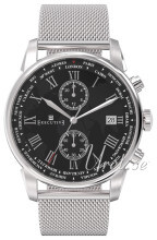 Executive Double Breasted Sort/Stål Ø42 mm Executive Double Breasted Sort/Stål Ø42 mm