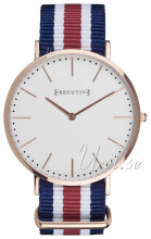 Executive Hvit/Rose-gulltonet stål Ø41 mm Executive Hvit/Rose-gulltonet stål Ø41 mm