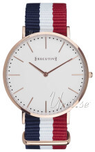 Executive Hvit/Rose-gulltonet stål Ø41 mm Executive Hvit/Rose-gulltonet stål Ø41 mm