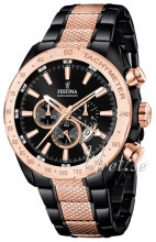 Festina Sort/Rose-gulltonet stål Ø44 mm Festina Sort/Rose-gulltonet stål Ø44 mm