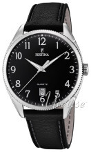 Festina Herrklockor Sort/Lær Ø42 mm Festina Herrklockor Sort/Lær Ø42 mm