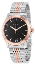 Gucci G-Timeless Sort/Rose-gulltonet stål Ø38 mm Gucci G-Timeless Sort/Rose-gulltonet stål Ø38 mm