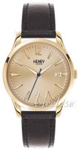 Henry London Edgware Gulltonet/Lær Ø39 mm Henry London Edgware Gulltonet/Lær Ø39 mm