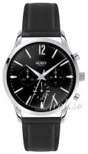 Henry London Shoreditch Sort/Lær Ø41 mm Henry London Shoreditch Sort/Lær Ø41 mm