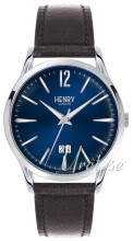 Henry London Harrow Blå/Lær Ø41 mm Henry London Harrow Blå/Lær Ø41 mm