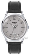 Henry London Piccadilly Sølvfarget/Lær Ø41 mm Henry London Piccadilly Sølvfarget/Lær Ø41 mm