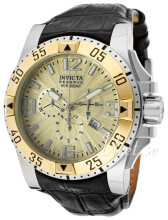 Invicta Excursion Gulltonet/Lær Ø50 mm Invicta Excursion Gulltonet/Lær Ø50 mm