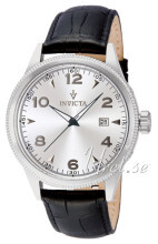 Invicta Vintage Sølvfarget/Lær Ø45 mm Invicta Vintage Sølvfarget/Lær Ø45 mm