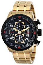 Invicta Aviator Sort/Gulltonet stål Ø48 mm Invicta Aviator Sort/Gulltonet stål Ø48 mm