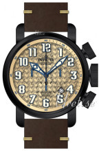 Invicta Aviator Gulltonet/Lær Ø52 mm Invicta Aviator Gulltonet/Lær Ø52 mm