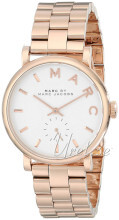 Marc by Marc Jacobs Baker Hvit/Rose-gulltonet stål Ø36.5 mm Marc by Marc Jacobs Baker Hvit/Rose-gulltonet stål Ø36.5 mm
