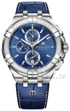 Maurice Lacroix Aikon Blå/Lær Ø44 mm Maurice Lacroix Aikon Blå/Lær Ø44 mm