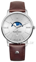 Maurice Lacroix Eliros Moonphase Sølvfarget/Lær Ø40 mm Maurice Lacroix Eliros Moonphase Sølvfarget/Lær Ø40 mm