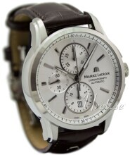 Maurice Lacroix Pontos Chronographe Sølvfarget/Lær Ø43 mm Maurice Lacroix Pontos Chronographe Sølvfarget/Lær Ø43 mm