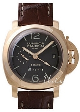 Panerai Historic Luminor 1950 8 Days GMT Sort/Lær Ø44 mm Panerai Historic Luminor 1950 8 Days GMT Sort/Lær Ø44 mm