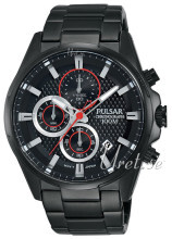 Pulsar Herrklockor Sort/Stål Ø43 mm Pulsar Herrklockor Sort/Stål Ø43 mm