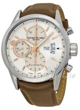 Raymond Weil Freelancer Sølvfarget/Lær Ø42 mm Raymond Weil Freelancer Sølvfarget/Lær Ø42 mm