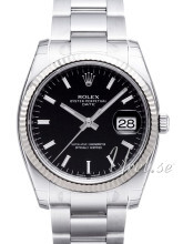 Rolex Perpetual Date Sort/Stål Ø34 mm Rolex Perpetual Date Sort/Stål Ø34 mm