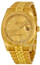 Rolex Datejust 36 Champagnefarget/18 karat gult gull Ø36 mm Rolex Datejust 36 Champagnefarget/18 karat gult gull Ø36 mm