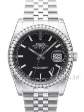 Rolex Datejust 36 Sort/Stål Ø36 mm Rolex Datejust 36 Sort/Stål Ø36 mm