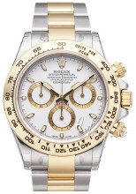 Rolex Cosmograph Daytona Hvit/18 karat gult gull Ø40 mm Rolex Cosmograph Daytona Hvit/18 karat gult gull Ø40 mm