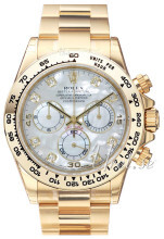 Rolex Cosmograph Daytona Hvit/18 karat gult gull Ø40 mm Rolex Cosmograph Daytona Hvit/18 karat gult gull Ø40 mm