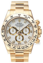 Rolex Cosmograph Daytona Hvit/18 karat gult gull Ø40 mm Rolex Cosmograph Daytona Hvit/18 karat gult gull Ø40 mm