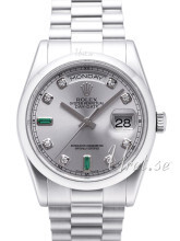 Rolex Day-Date 36 Sølvfarget/Platina Ø36 mm Rolex Day-Date 36 Sølvfarget/Platina Ø36 mm