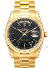 Rolex Day-Date 36 Sort/18 karat gult gull Ø36 mm Rolex Day-Date 36 Sort/18 karat gult gull Ø36 mm