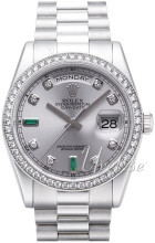 Rolex Day-Date 36 Sølvfarget/Platina Ø36 mm Rolex Day-Date 36 Sølvfarget/Platina Ø36 mm