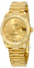 Rolex Datejust 31 Champagnefarget/18 karat gult gull Ø31 mm Rolex Datejust 31 Champagnefarget/18 karat gult gull Ø31 mm