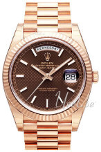 Rolex Day-Date 40 Brun/18 karat rosé gull Ø40 mm Rolex Day-Date 40 Brun/18 karat rosé gull Ø40 mm