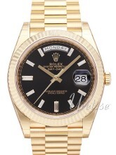 Rolex Day-Date 40 Sort/18 karat gult gull Ø40 mm Rolex Day-Date 40 Sort/18 karat gult gull Ø40 mm